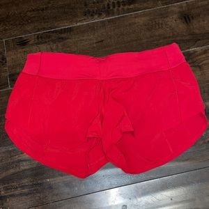 Red Lululemon Speed Shorts